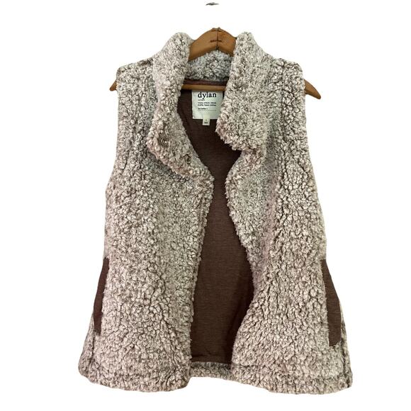 Dylan Anthropology Teddy Sherpa Vest Outdoor Layer Gorpcore Cozy Cabin S - Picture 1 of 5